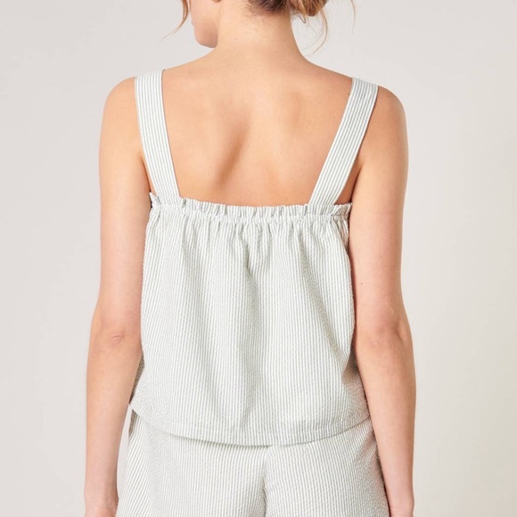 Seersucker Ruffle Crop Top by Sugarlips - Picture 4 of 7